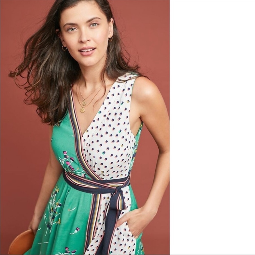 Anthropologie botanical handkerchief dress